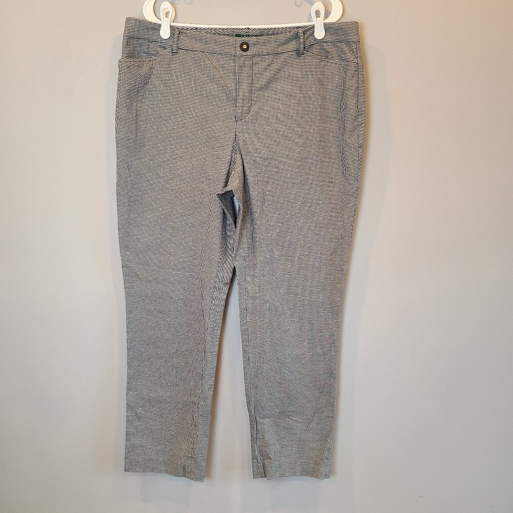 Ralph Lauren Pants Houndstooth Trouser Womens 14 W Blue White Dress Pant